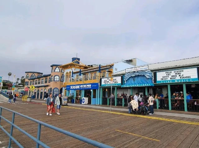 Street food cart with ocean backdrop